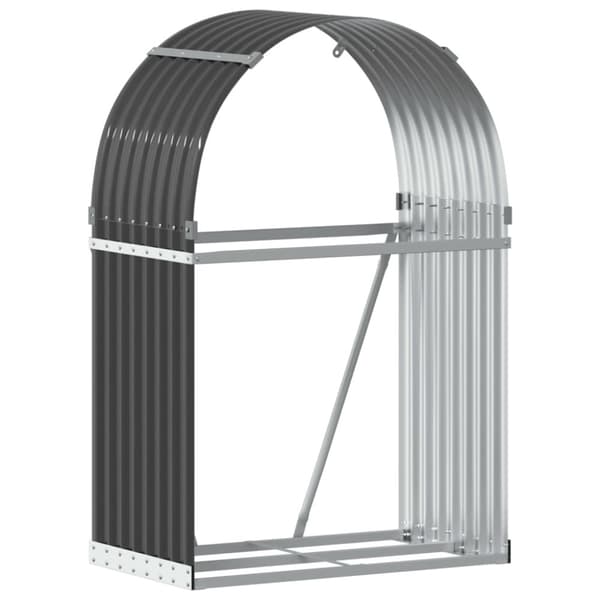 vidaXL brændestativ 80x45x120 cm galvaniseret stål antracitgrå