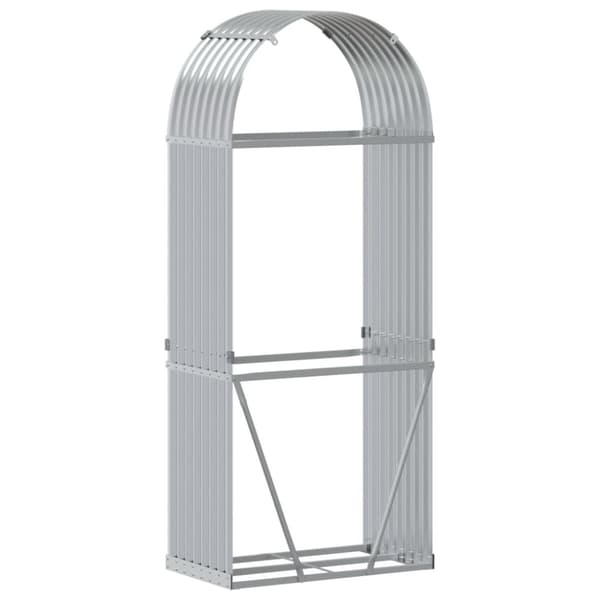 vidaXL brændestativ 80x45x190 cm galvaniseret stål sølvfarvet