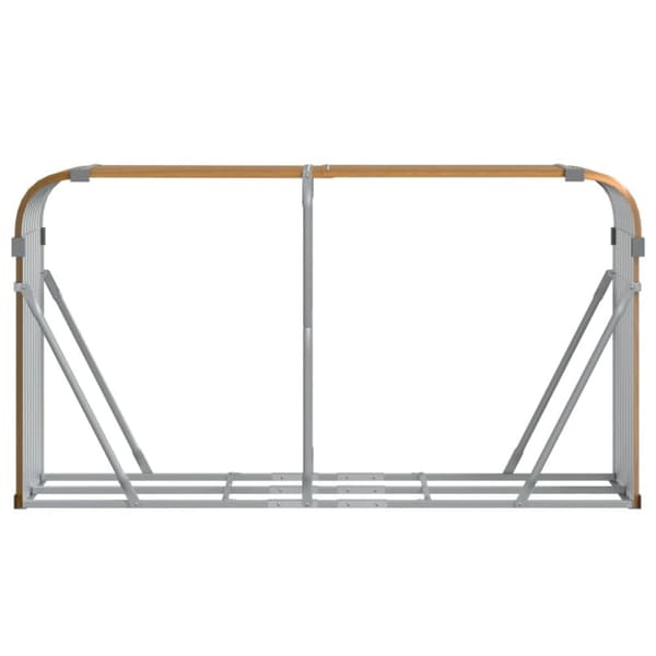 vidaXL brændestativ 180x45x100 cm galvaniseret stål lysebrun