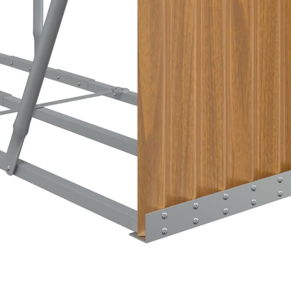 vidaXL brændestativ 180x45x100 cm galvaniseret stål lysebrun