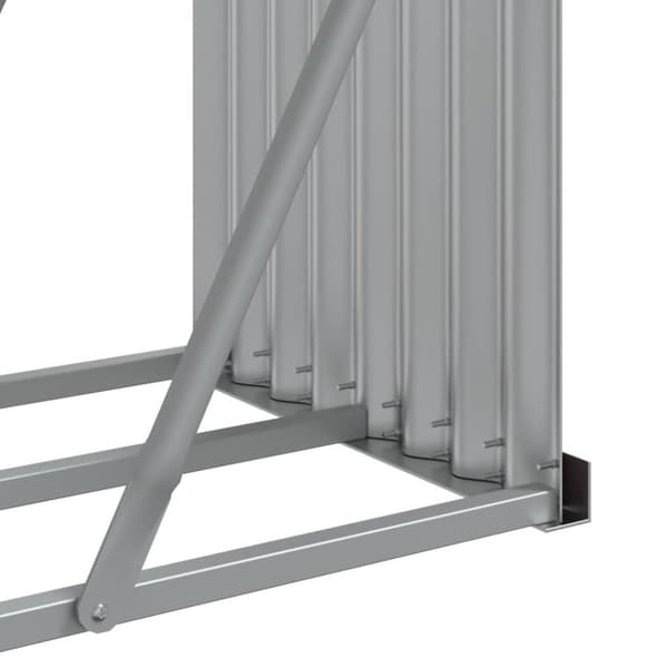 vidaXL brændestativ 180x45x100 cm galvaniseret stål lysebrun
