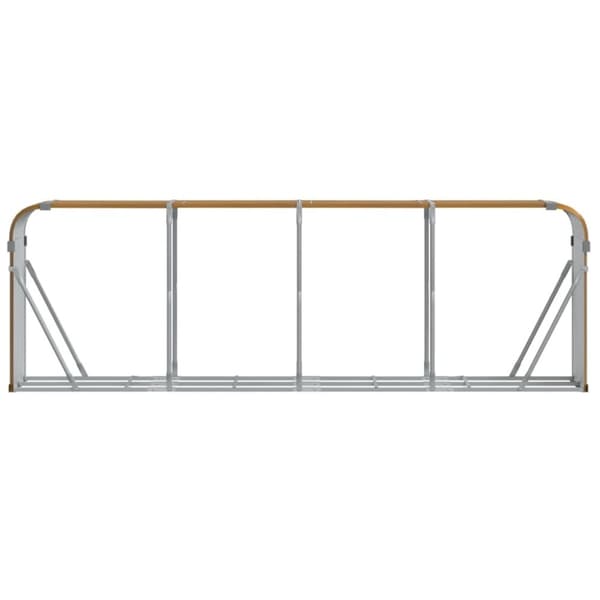 vidaXL brændestativ 300x45x100 cm galvaniseret stål lysebrun