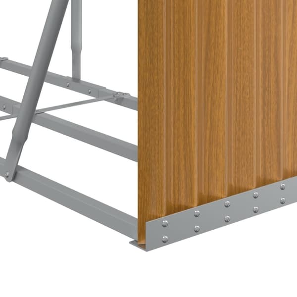 vidaXL brændestativ 300x45x100 cm galvaniseret stål lysebrun