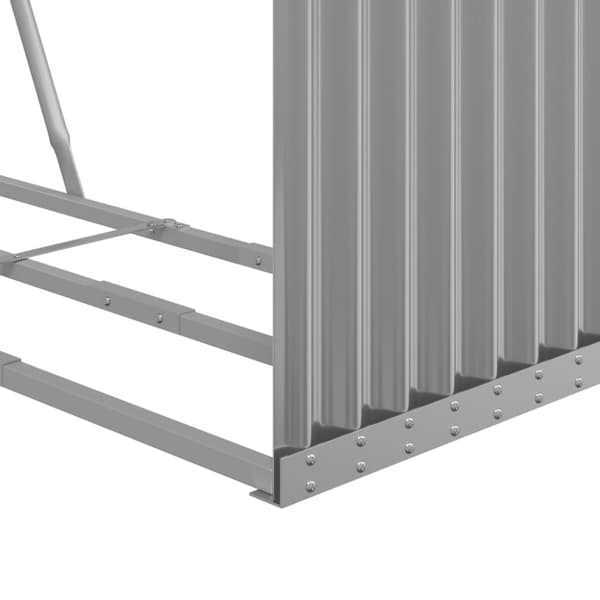 vidaXL brændestativ 120x45x210 cm galvaniseret stål lysegrå