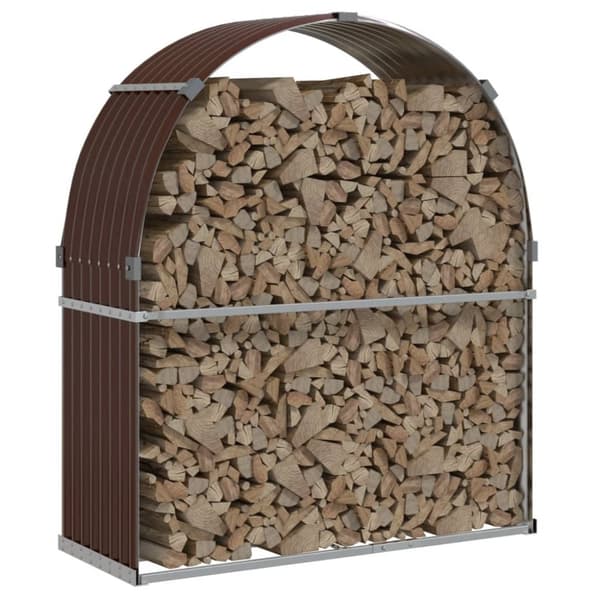 vidaXL Vedställ brun 120x45x140 cm galvaniserat stål