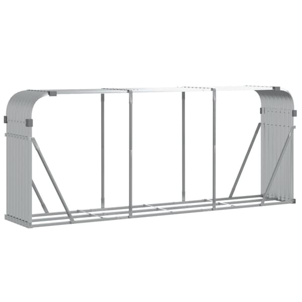 vidaXL brændestativ 234x45x100 cm galvaniseret stål sølvfarvet