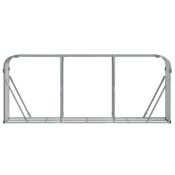 vidaXL brændestativ 234x45x100 cm galvaniseret stål lysegrå