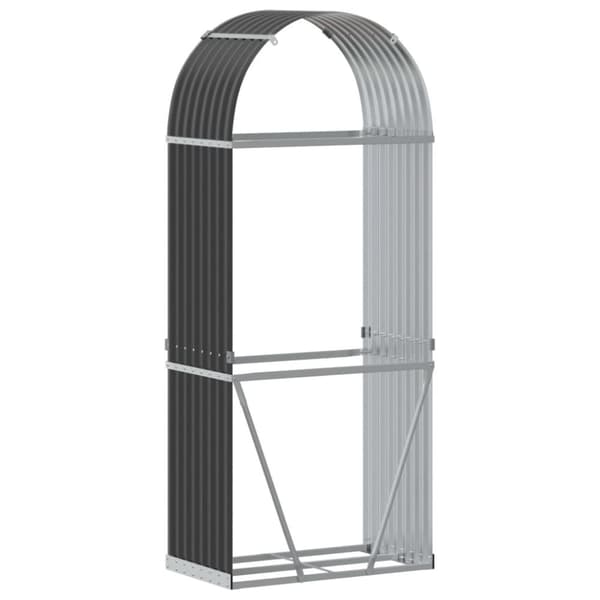 vidaXL brændestativ 80x45x190 cm galvaniseret stål antracitgrå