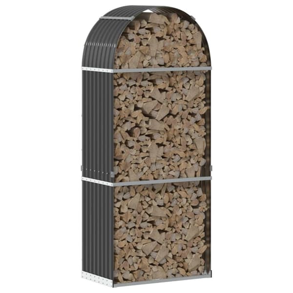 vidaXL brændestativ 80x45x190 cm galvaniseret stål antracitgrå