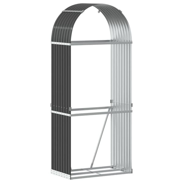 vidaXL brændestativ 80x45x190 cm galvaniseret stål antracitgrå