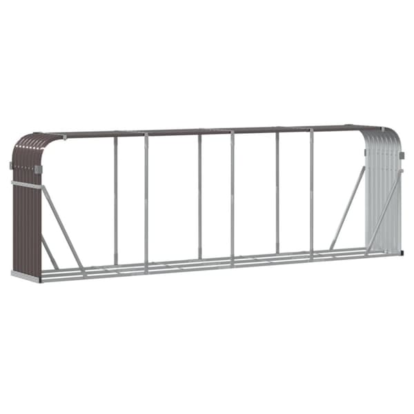 vidaXL brændestativ 300x45x100 cm galvaniseret stål brun