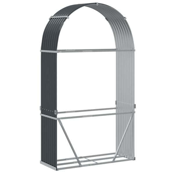vidaXL brændestativ 120x45x210 cm galvaniseret stål antracitgrå