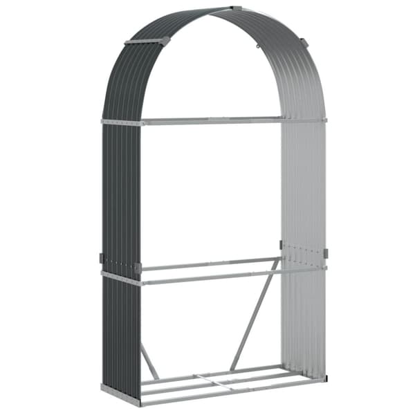 vidaXL brændestativ 120x45x210 cm galvaniseret stål antracitgrå