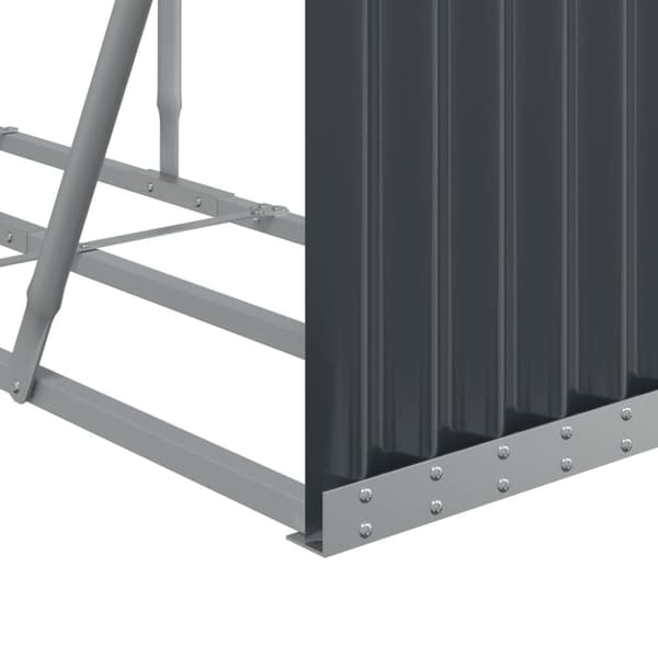 vidaXL brændestativ 300x45x100 cm galvaniseret stål antracitgrå