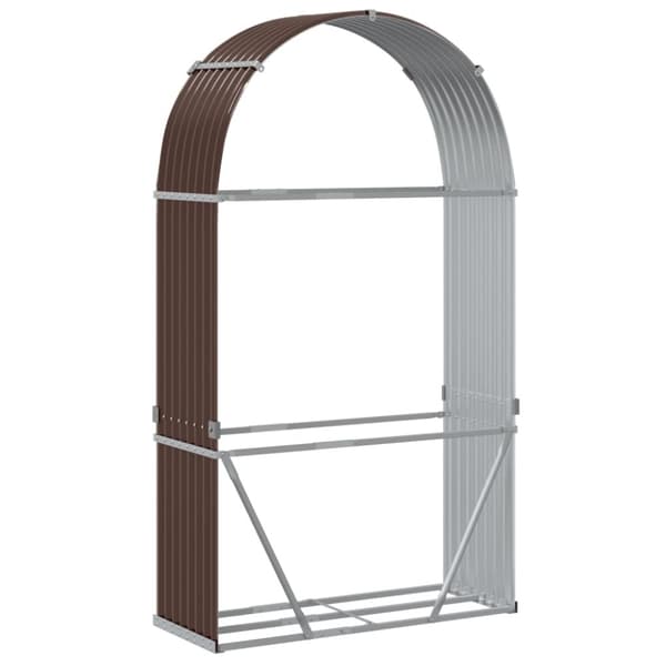 vidaXL brændestativ 120x45x210 cm galvaniseret stål brun