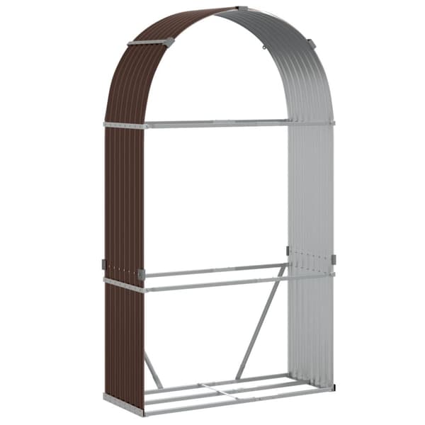 vidaXL brændestativ 120x45x210 cm galvaniseret stål brun