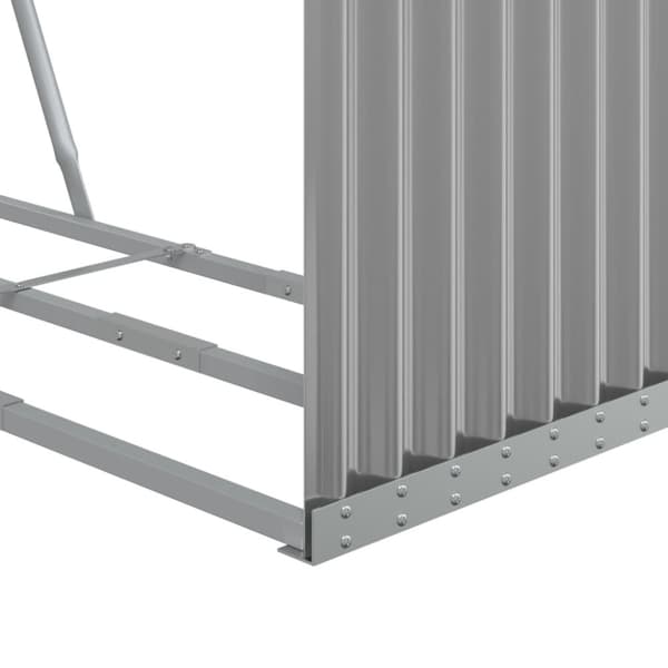 vidaXL brændestativ 120x45x140 cm galvaniseret stål lysegrå