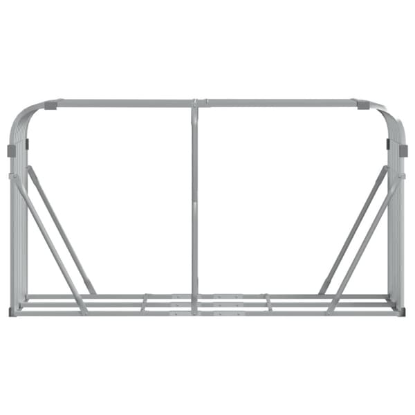 vidaXL Polttopuuteline hopea 180x45x100 cm galvanoitu teräs