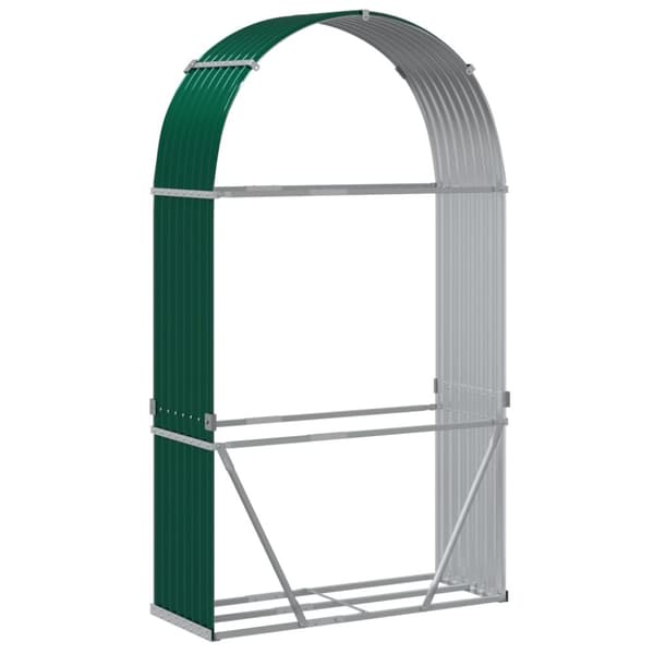 vidaXL brændestativ 120x45x210 cm galvaniseret stål grøn