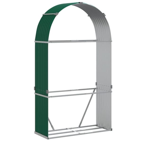 vidaXL brændestativ 120x45x210 cm galvaniseret stål grøn