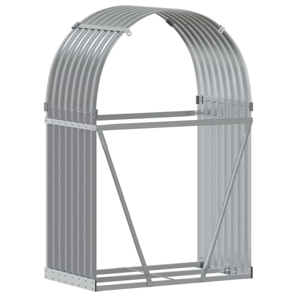 vidaXL brændestativ 80x45x120 cm galvaniseret stål lysegrå