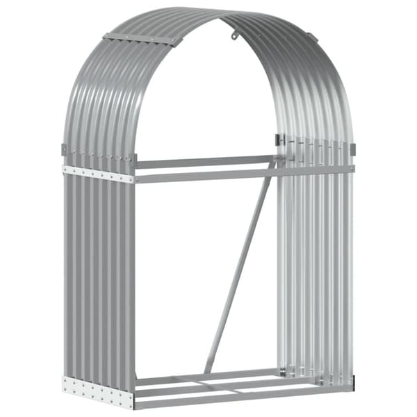 vidaXL brændestativ 80x45x120 cm galvaniseret stål lysegrå