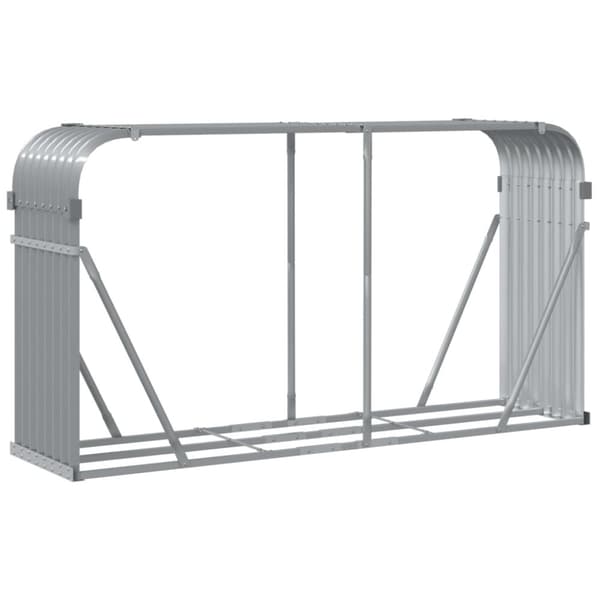 vidaXL brændestativ 180x45x100 cm galvaniseret stål lysegrå