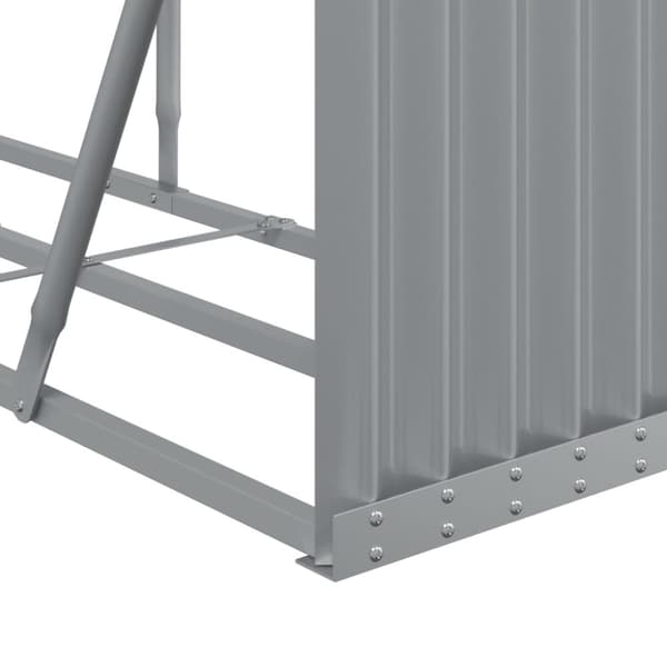 vidaXL brændestativ 180x45x100 cm galvaniseret stål lysegrå
