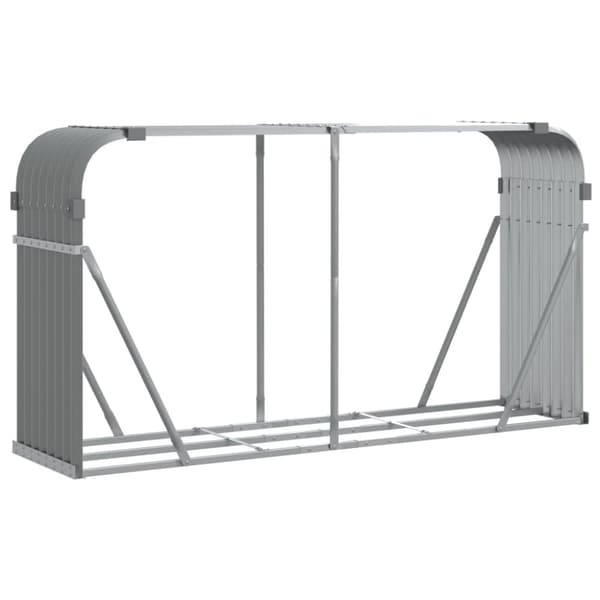 vidaXL brændestativ 180x45x100 cm galvaniseret stål lysegrå