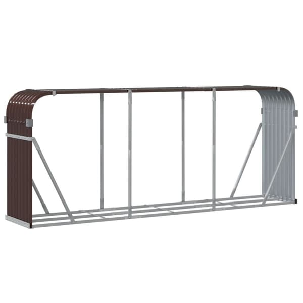 vidaXL brændestativ 234x45x100 cm galvaniseret stål brun