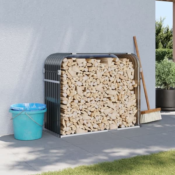 vidaXL brændestativ 120x45x100 cm galvaniseret stål antracitgrå