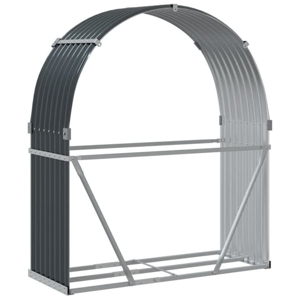 vidaXL brændestativ 120x45x140 cm galvaniseret stål antracitgrå