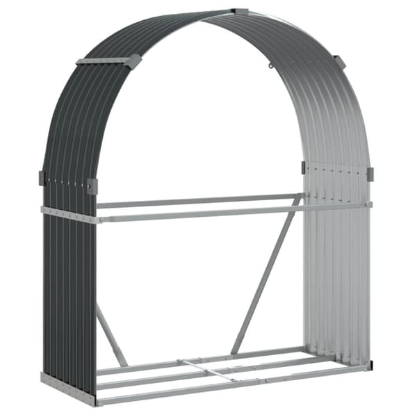 vidaXL brændestativ 120x45x140 cm galvaniseret stål antracitgrå