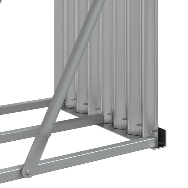 vidaXL brændestativ 300x45x100 cm galvaniseret stål lysegrå