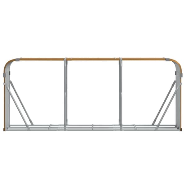 vidaXL brændestativ 234x45x100 cm galvaniseret stål lysebrun