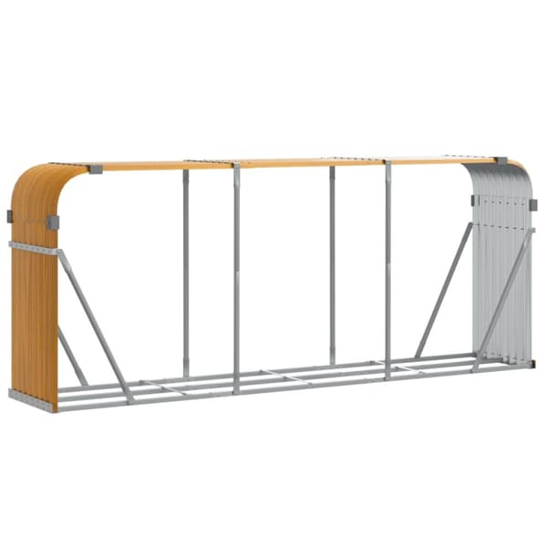 vidaXL brændestativ 234x45x100 cm galvaniseret stål lysebrun