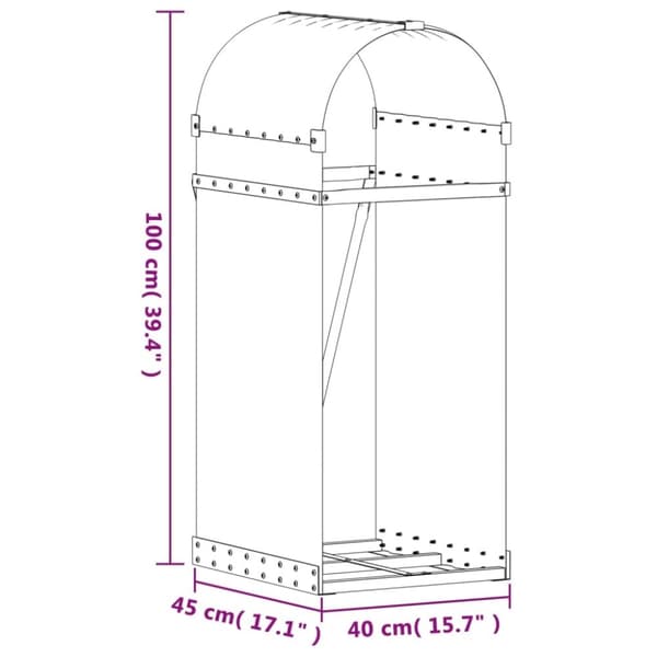vidaXL brændestativ 40x45x100 cm galvaniseret stål grøn