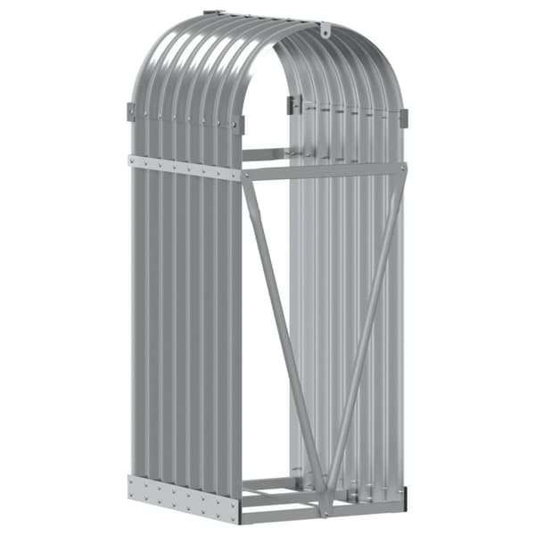 vidaXL brændestativ 40x45x100 cm galvaniseret stål lysegrå