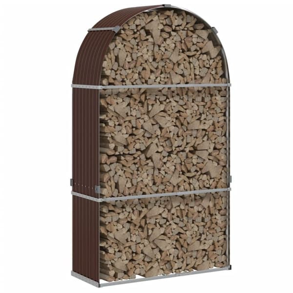 vidaXL Vedställ brun 120x45x210 cm galvaniserat stål
