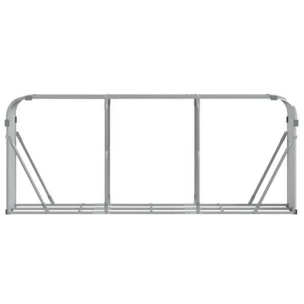 vidaXL Vedställ silver 234x45x100 cm galvaniserat stål