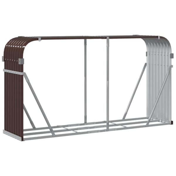 vidaXL brændestativ 120x45x100 cm galvaniseret stål brun