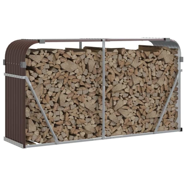 vidaXL brændestativ 120x45x100 cm galvaniseret stål brun