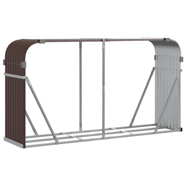 vidaXL brændestativ 120x45x100 cm galvaniseret stål brun
