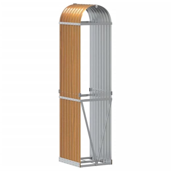 vidaXL brændestativ 40x45x170 cm galvaniseret stål lysebrun