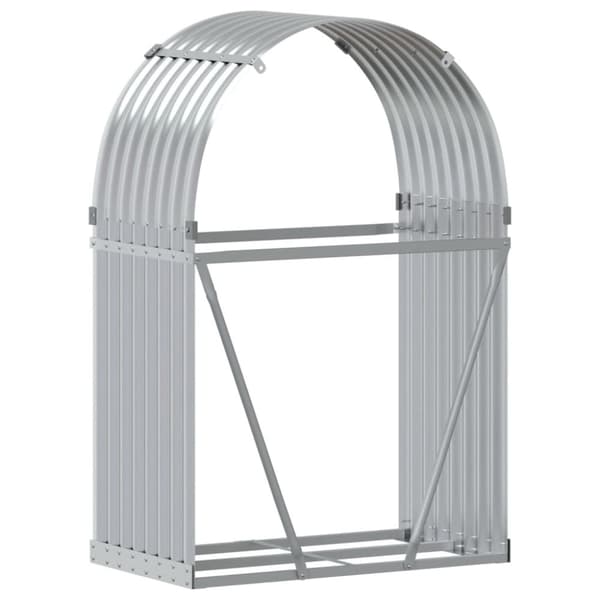 vidaXL brændestativ 80x45x120 cm galvaniseret stål sølvfarvet