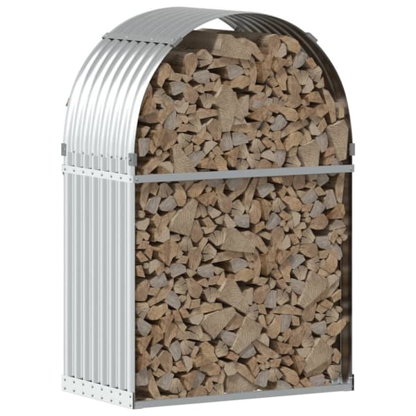 vidaXL brændestativ 80x45x120 cm galvaniseret stål sølvfarvet