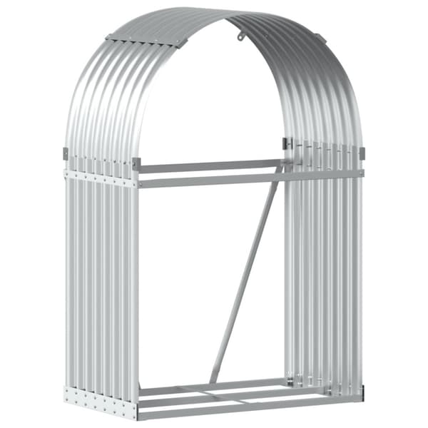 vidaXL brændestativ 80x45x120 cm galvaniseret stål sølvfarvet