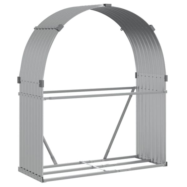 vidaXL brændestativ 120x45x140 cm galvaniseret stål sølvfarvet