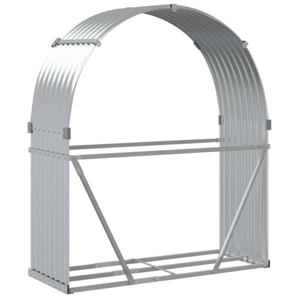 vidaXL Vedställ silver 120x45x140 cm galvaniserat stål