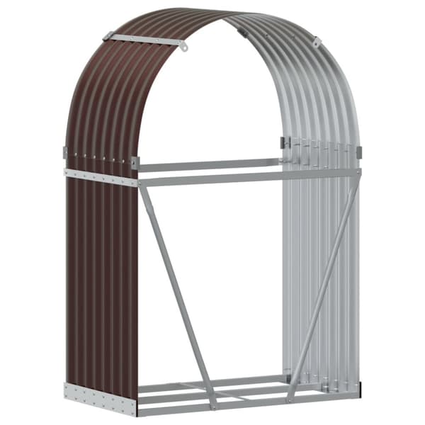 vidaXL brændestativ 80x45x120 cm galvaniseret stål brun
